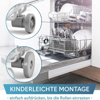 Spülmaschinen Rollen Set (2x8 stück) für Unterkorb und Oberkorb von Plemont. - B-Ware sehr gut