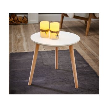 LIVARNO home Beistelltisch, Ø 40 cm (Weiß) - B-Ware sehr gut
