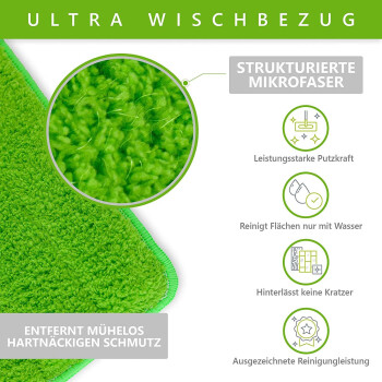 Easy Gleam Ultra Wischbezüge, 2 Stück, alle Bodenarten, grün - B-Ware sehr gut