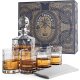 REGAL TRUNK & CO. Whisky-Dekanter-Sets, 4 quadratische gravierte Becher Whisky-Dekanter - B-Ware sehr gut