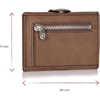 DONBOLSO Slim Wallet NextGen, aus Leder, mit Münzfach, braun - B-Ware sehr gut