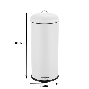 Ribelli Mülleimer, aus Edelstahl, 30L, rund, weiß - B-Ware Transportschaden Kosmetisch