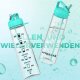 HYDRATE Tracker 900ml Wasserflasche mit Strohhalm, Minzgrün - B-Ware neuwertig