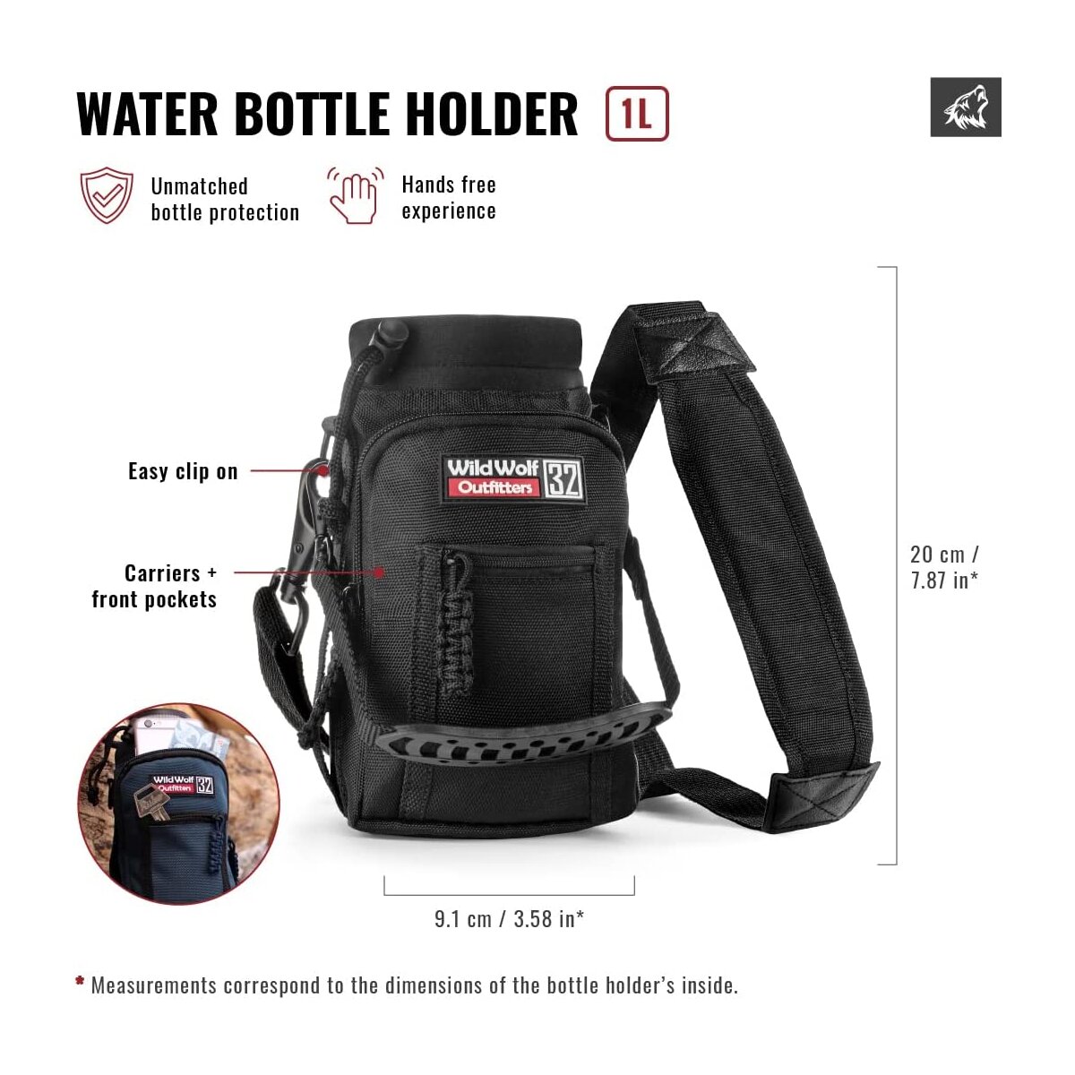 Tasche für Trinkflasche von Wild Wolf Outfitters, Molle Flaschenhalter  Rucksack mit Verstellbarem Gu, 5,89 €