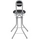 Ribelli Bügelstehhilfe Stehhilfe Stehstuhl 6-Fach höhenverstellbar klappbar Bügelstuhl Stehsitz ergonomisches Sitzen - Stehsitz zum Bügeln mit Rückenlehne (schwarz) - B-Ware neuwertig