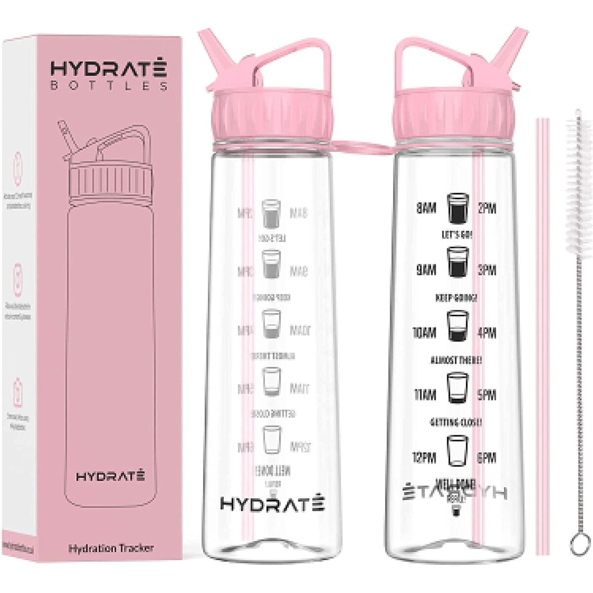 B-Ware pink 900ml neuwertig, € soft HYDRATE Tracker Strohhalm, Wasserflasche - mit 6,39
