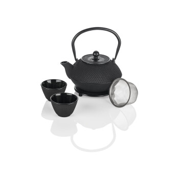 ERNESTO® Gusseisen-Tee-Set, 4-teilig, mit herausnehmbarem Teefilter - B-Ware neuwertig