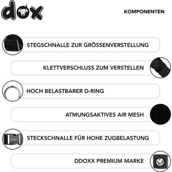 DDOXX Hundegeschirr Air Mesh, Step-In, verstellbar,...