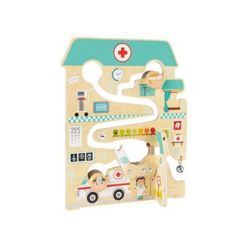 PLAYTIVE Labyrinthspiel, beidseitig bespielbar (Feuerwehr und Krankenhaus) - B-Ware sehr gut