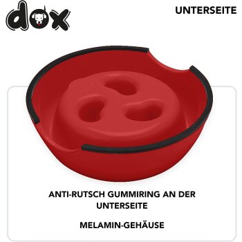 DDOXX Fressnapf Antischlingnapf, rutschfest, 300 ml, rot - B-Ware