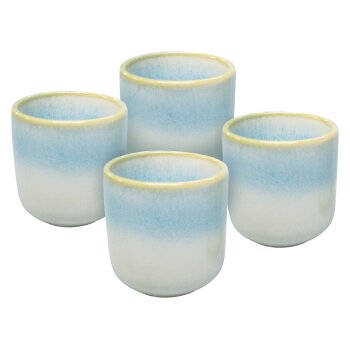 vanWell EspressoBecher 13cl 4erSet Steingut (meeresblau)...