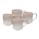 vanWell Kaffeebecher 4erSet 38cl mit Farbglasur Steingut (Pink) - B-Ware neuwertig