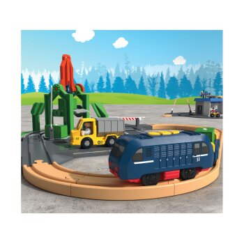 Playtive Holz Verladeschienen-Set / Polizeiwachen-Set (Verlade Schienen Set) - B-Ware neuwertig