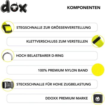 DDOXX Hundegeschirr Nylon, Step-In, Verstellbar, Ausbruchsicher | für kleine, mittel-große & Grosse Hunde, Gelb, XXS - B-Ware sehr gut