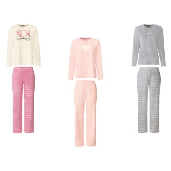 esmara Damen Plüsch-Pyjama aus wärmender...