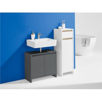 LIVARNO home Waschbeckenunterschrank Oslo, anthrazit -...