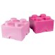 LEGO 4118 Aufbewahrungsboxen 2er Set, stapelbar, 2 x 4 Noppen, rosa/lila - B-Ware neuwertig