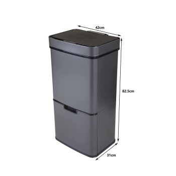 Ribelli Sensor Mülleimer 72 L, grau - B-Ware gut