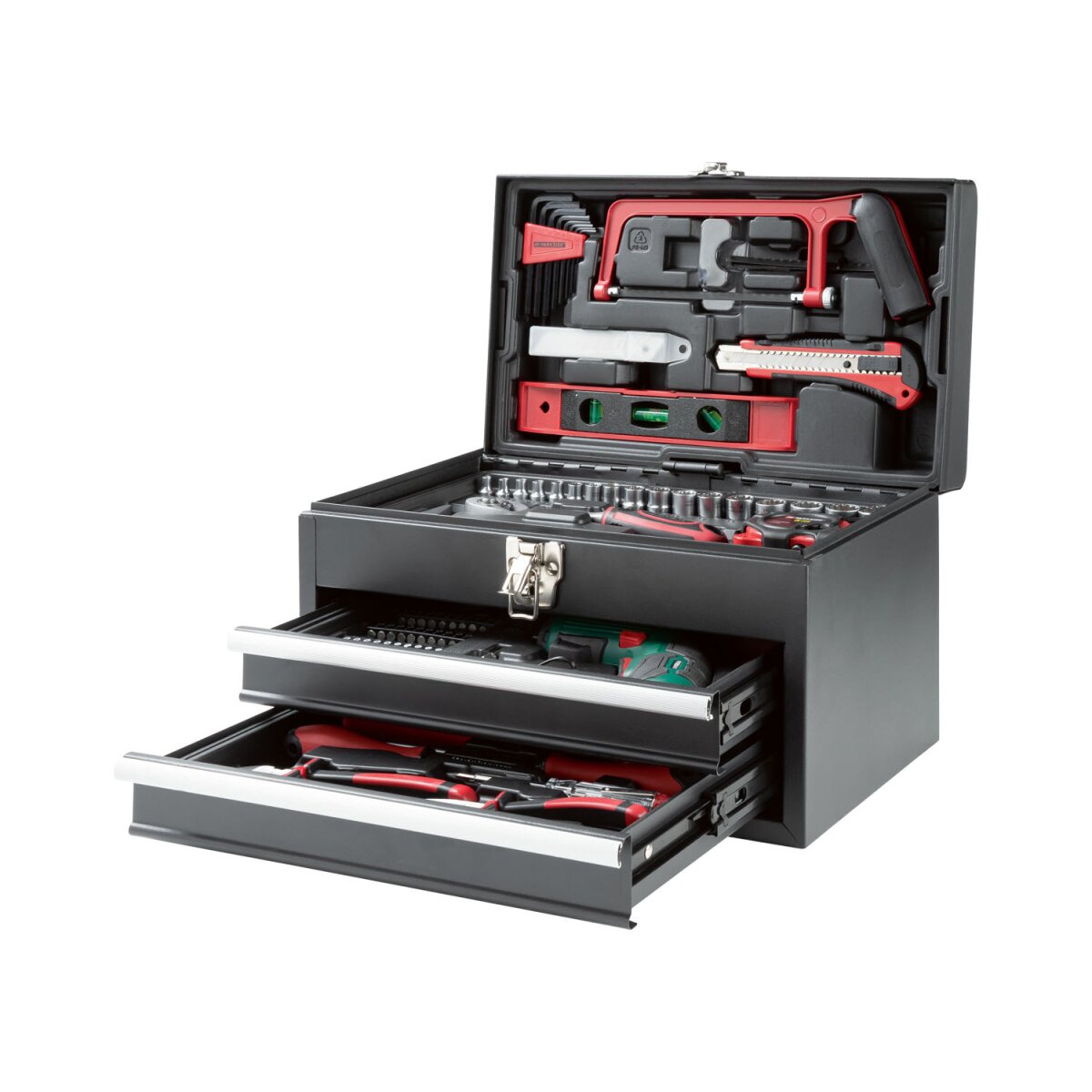 PARKSIDE® Metall-Werkzeugbox »PWBM A1«, mit 4 V Akku-Schraubendreher, 92- teilig - B-Ware neuwertig, 63,99 €