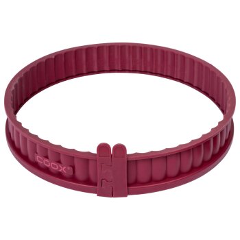 Coox Silikon Quicheform mit Glasboden (rot) - B-Ware...