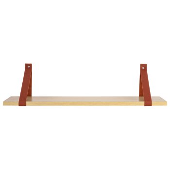 LIVARNO home Wandregal, mit 2 Halteriemen (braun) - B-Ware sehr gut