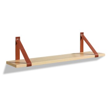 LIVARNO home Wandregal, mit 2 Halteriemen (braun) - B-Ware sehr gut