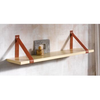 LIVARNO home Wandregal, mit 2 Halteriemen (braun) - B-Ware sehr gut