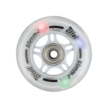 CRIVIT Inliner Rollen mit Kugellager, 8er Set / LED Rollen 4er Set (LED 80mm) - B-Ware neuwertig