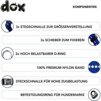 DDOXX Hundegeschirr Nylon, Step-In, Verstellbar,...