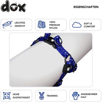 DDOXX Hundegeschirr Nylon, Step-In, Verstellbar, ausbruchsicher, S 1,5 x 45-63 cm, hellblau - B-Ware sehr gut
