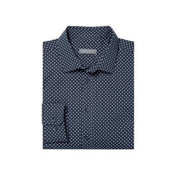 Nobel League Herren Businesshemd, aus hohem Baumwollanteil, gemustert/blau - B-Ware