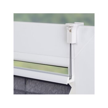 Lichtblick Klemmfix Plissee, stufenloses Einstellen, blickdicht, Montage ohne Bohren, 60 x 130 cm, grau - B-Ware neuwertig