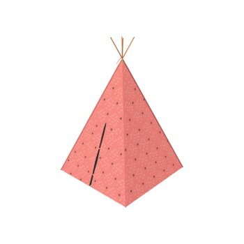 Playtive Tipi Spielzelt Waldtiere, aus massivem Kiefernholz (rot) - B-Ware sehr gut