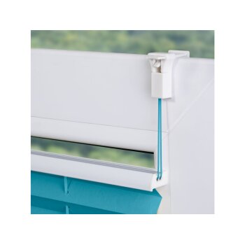 Lichtblick Klemmfix Plissee, stufenloses Einstellen, blickdicht, Montage ohne Bohren, 60 x 130 cm, blau - B-Ware neuwertig