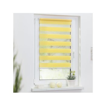 Lichtblick Duo-Rollo, Klemmfix ohne Bohren, 70 x 150 cm, gelb - B-Ware neuwertig