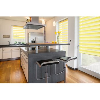 Lichtblick Duo-Rollo, Klemmfix ohne Bohren, 70 x 150 cm, gelb - B-Ware neuwertig