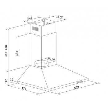 respekta Dunstabzugshaube CH22055SA, 60 cm, schwarz - B-Ware neuwertig