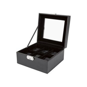 AURIOL® Uhrenbox in Leder-Optik, mit Samtausstattung (quadratisch) - B-Ware neuwertig