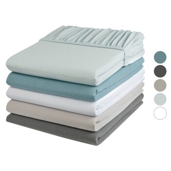 LIVARNO home Bi-Elastic Jersey Spannbettlaken, 140-160 x...