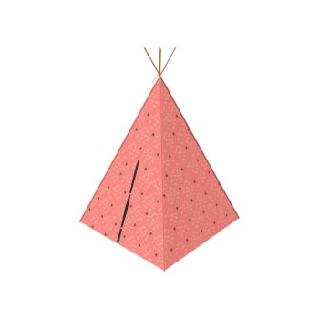 Playtive Tipi Spielzelt Waldtiere, aus massivem Kiefernholz (Rot) - B-Ware neuwertig