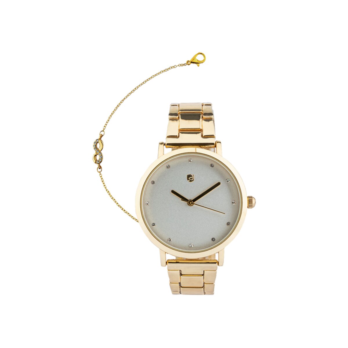 AURIOL® Damen Armbanduhr-Schmuckset, 2-teilig, mit Armband (gold) - B-Ware  neuwertig, 4,49 €