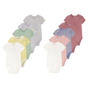 lupilu® Baby Mädchen Bodies, 5er Set, kurzarm,...