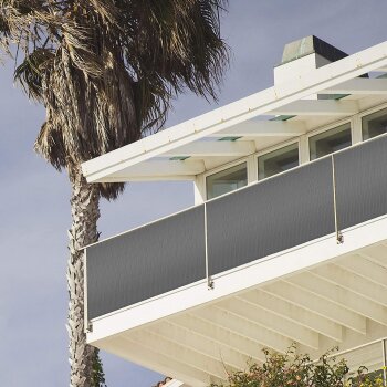 Ribelli PVC Sichtschutzmatte Sichtschutzzaun Sichtschutz Zaun Balkon Windschutz 1,4 x 4 m, anthrazit - B-Ware neuwertig