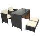 florabest Loungeset 5tlg. Polyrattan - B-Ware Transportschaden Kosmetisch