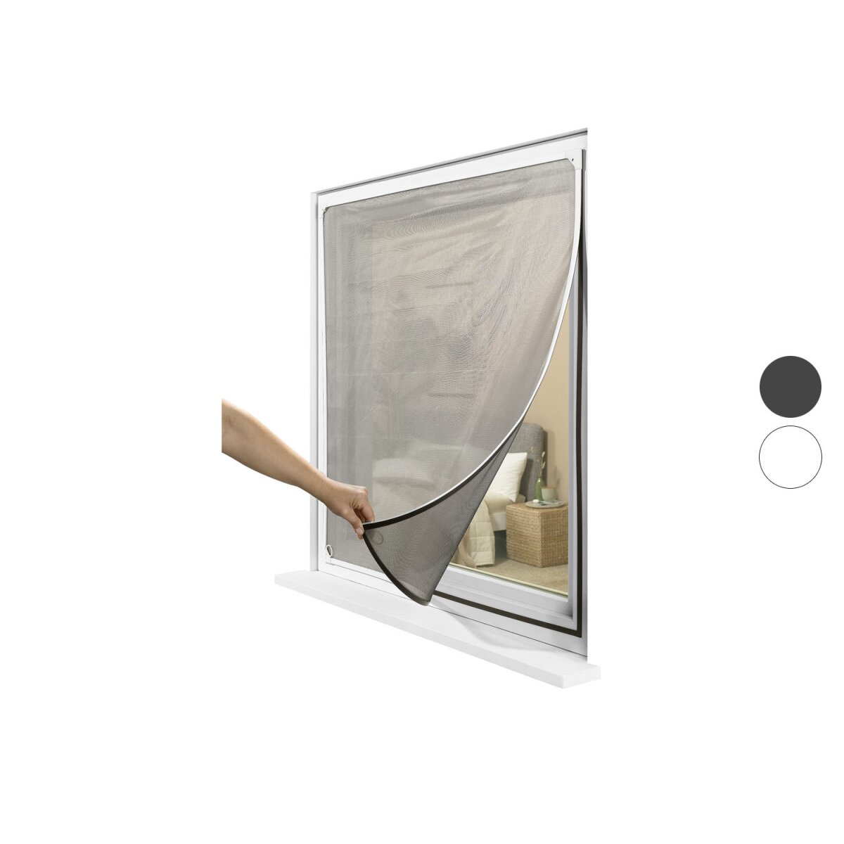 Liveinu Magnet-Fliegengitter Für Tür & Fenster – 150x130cm, Grau, Ohne Bohren, Insektenschutz Mit Klettband