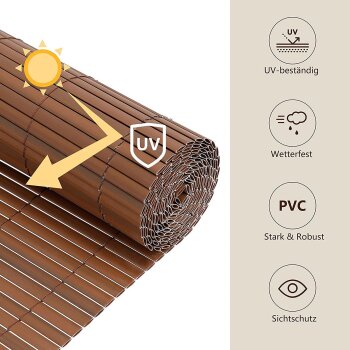 Ribelli PVC Sichtschutzmatte, 80 x 500 cm, braun - B-Ware neuwertig