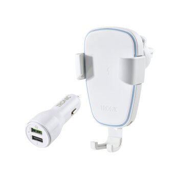 TRONIC® KFZ-Smartphone-Halterung, mit QI®-Lader, 10 W (Weiß) - B-Ware neuwertig