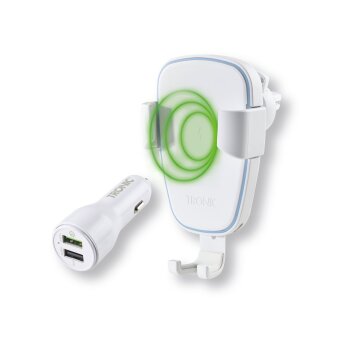 TRONIC® KFZ-Smartphone-Halterung, mit QI®-Lader, 10 W (Weiß) - B-Ware neuwertig