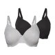 esmara® Damen Bügel-BHs, 2 Stück, hohen Baumwollanteil - B-Ware