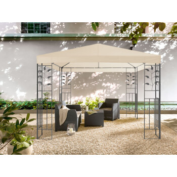 LIVARNO home Pavillon, 3 x 3 m, mit Stahlgestell, beige - B-Ware neuwertig
